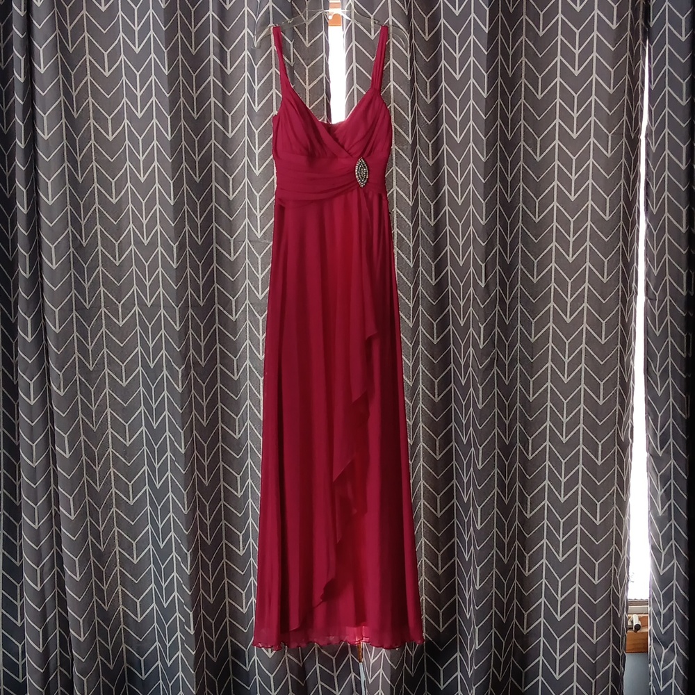 Pink full length prom dress
